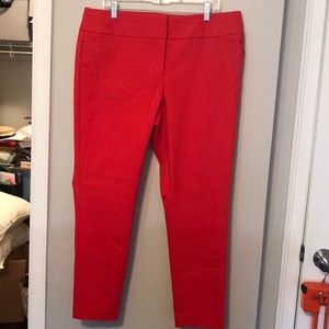 LOFT Julie Skinny Orange Dress Pants